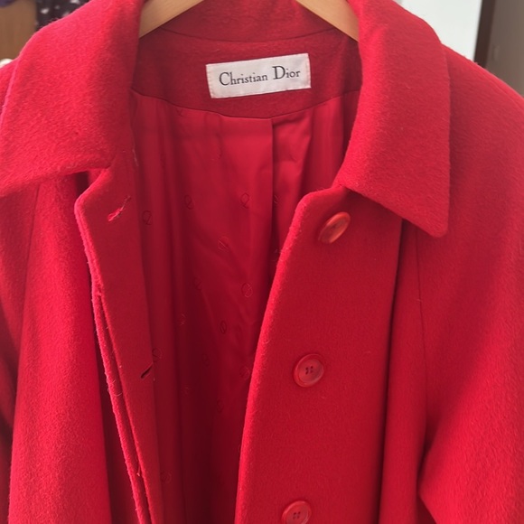 Christian Dior Red Dress Coat - Picture 2 of 9
